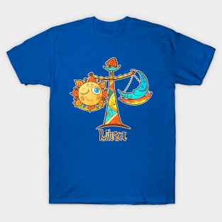 Libra Zodiac Sign Sun Moon T-Shirt